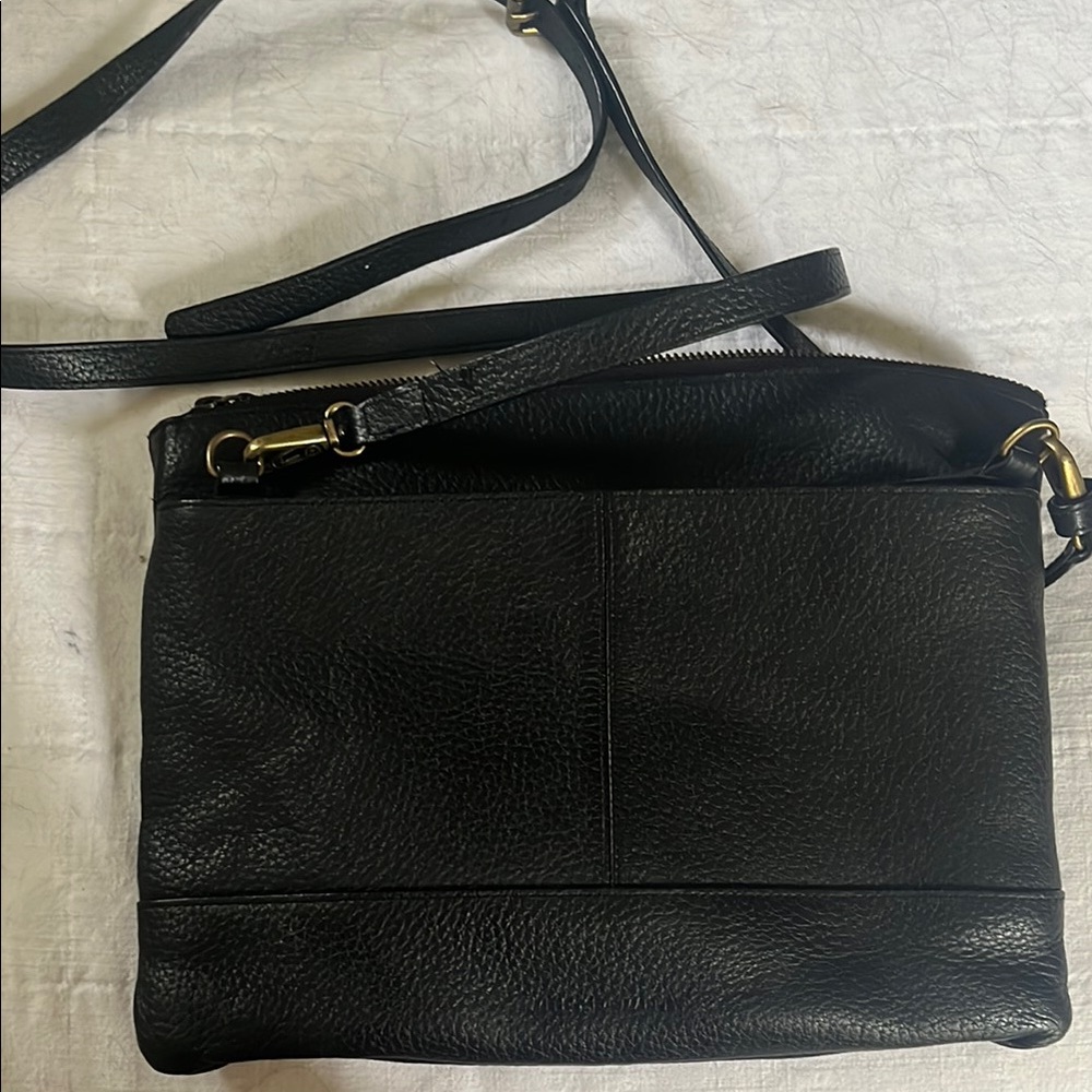 Black Leather Crossbody Bag